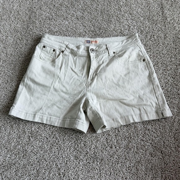 Faded Glory Pants - Y2K Faded Glory Chino Shorts Womens 4 Beige Denim Stretch 5 Pocket Summer Casual